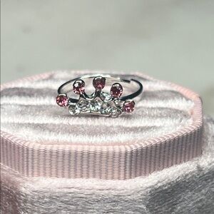 Artisan Pink and Silver Princess Crown Ring